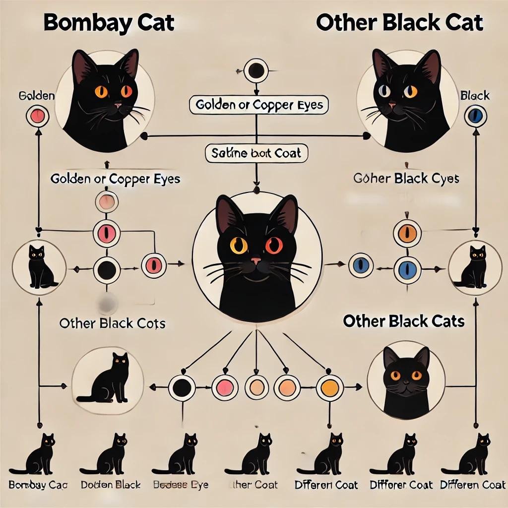 bombay cat vs black cat diagram